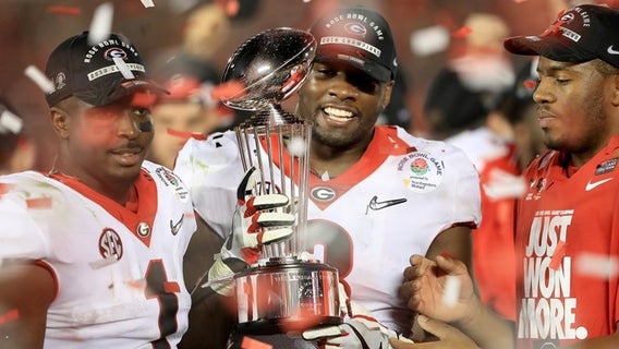 Victorious 'Dawgs return home with Rose Bowl trophy