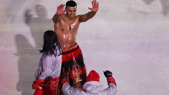 WATCH: Shirtless Tongan grabs Olympic attention again