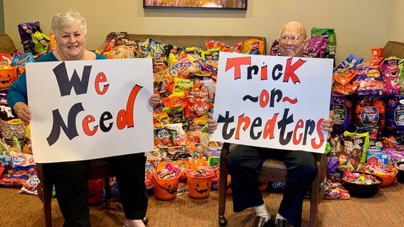 Senior living center in Clear Lake area ready for Halloween after receiving candy donations