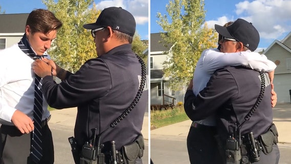 Video: Utah police officer teaches teen how to tie a tie