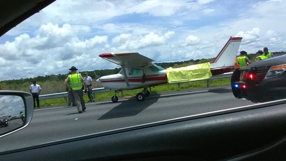 Small plane makes emergency landing on I-75 in Gainesville