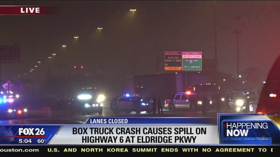 Some Katy Freeway EB lanes shutdown at Eldridge Pkwy after 2 trucks collide