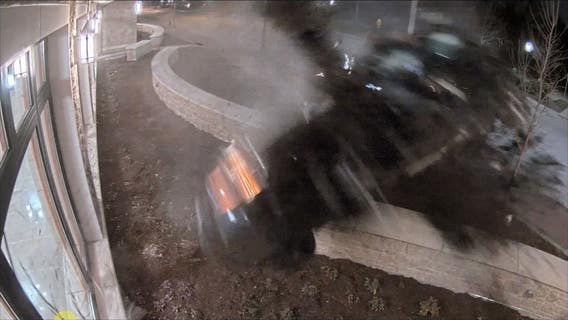 Video shows car hitting police station at 104 mph