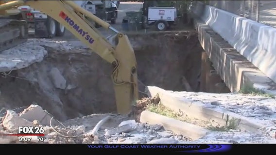 Northbound Beltway 8 lanes reopen, sinkhole discovered