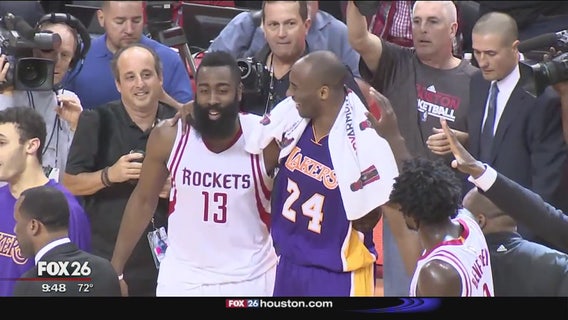 Harden, Rockets win in Kobe's Houston farewell
