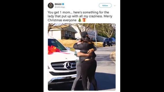 Vikings WR Stefon Diggs thanks mom with new Mercedes for Christmas