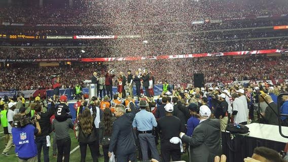 Falcons and fans celebrate NFC Championship victory, Super Bowl berth