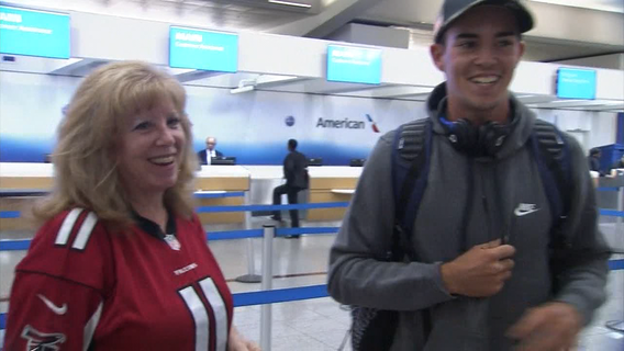 He traveled from Australia to watch the Falcons game this weekend!