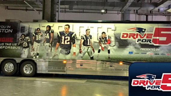 Patriots bus leaves Boston for Super Bowl