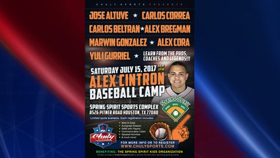 Alex Cintron, Chuly Sports baseball camp benefits SpringSpirit Sports Kids