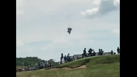 Blimp catches fire, crashes near US Open at Erin Hills, Wisconsin