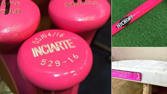 Baseball players will step up to the plate with hot pink bats on Mother's Day