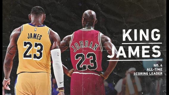 LeBron James passes Michael Jordan for 4th in career scoring