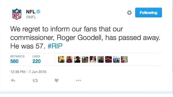 NFL Twitter account hacked