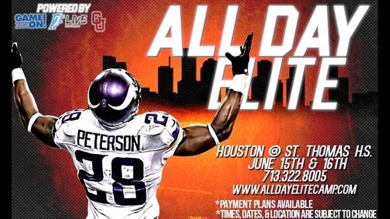 NFL running back Adrian Peterson provides 2-day camp for up-and-coming athletes