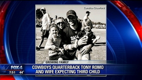 Cowboys QB Tony Romo and wife expecting third child