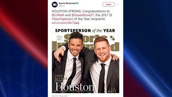 JJ Watt, Jose Altuve share SI 2017 Sportsperson of the Year honor