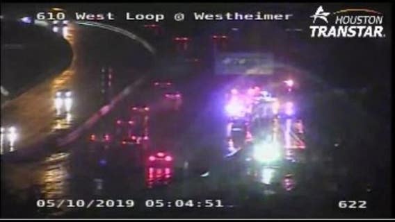 Tanker truck accident on SB 610 West Loop blocks Southwest Freeway exit