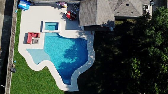 Pasadena couple designs and installs Texas-shaped pool in their backyard