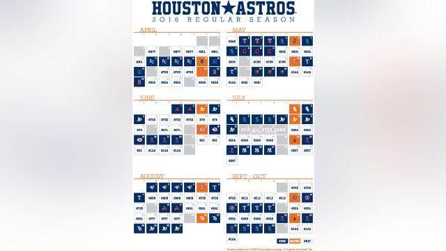 Schedule released for Houston Astros 2016 season