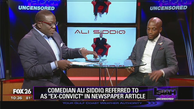 Comedian Ali Siddiq referred to as 'ex-convict' in news article