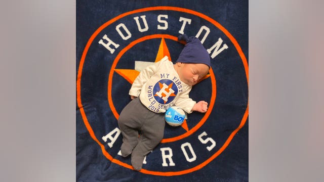 Little Astros fan makes debut on first day of 2019 World Series