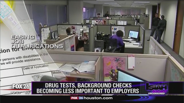 Employers becoming more lenient with drug testing, background checks