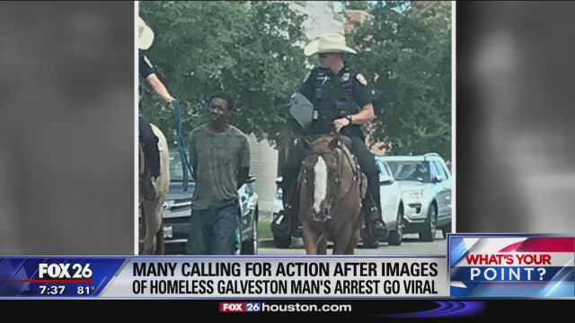 The photo went viral, Galveston police to change protocol for mounted arrests - What's Your Point?