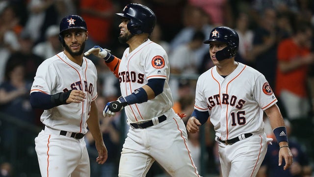 Houston Astros hit MLB-record 6 HRs in 2 innings, beat A's 15-0