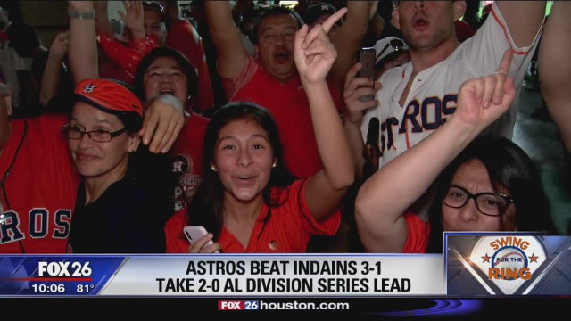 Houston Astros beat Cleveland Indians 3-1 to take 2-0 ALDS lead