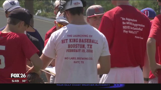 Players lining up for tryouts at Katy's Hit King Baseball Academy