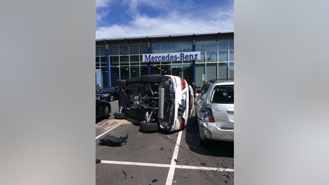 Woman flips Mercedes-Benz SUV onto side during test drive at Va. dealership