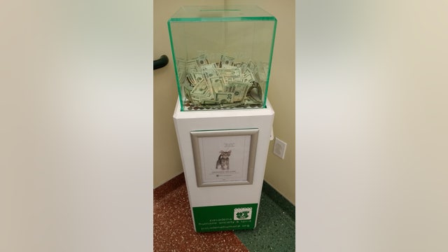 Anonymous donor drops of $8,000 in cash donation box at Pasadena Humane Society & SPCA