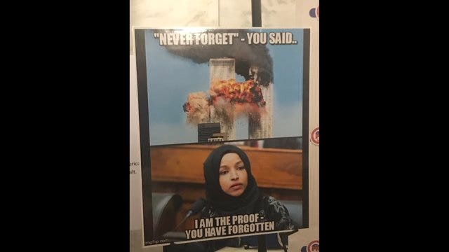 West Virginia GOP displays poster featuring Ilhan Omar and a 9/11 scene