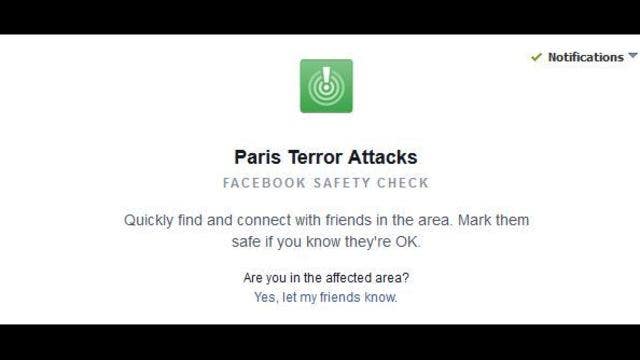 Facebook Safety Check allows for people in Paris to connect with loved ones