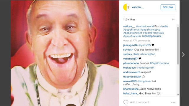 Pope Francis 'selfie' is reportedly fake