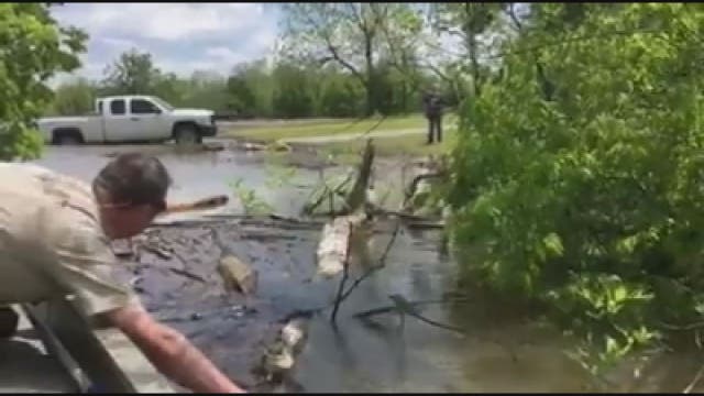 Warden, firefighter save baby owl from OK flooding