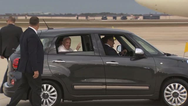 Pope passes on limo for modest Fiat ride through streets of DC