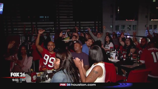 Texans fans cheer on team from back home