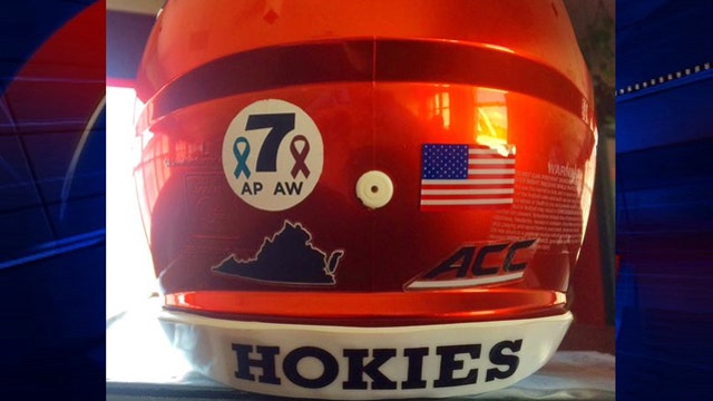 Virginia Tech football honors slain journalists with helmet decal