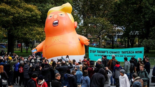 'Baby Trump' blimp world traveler, makes his way to the U.S.