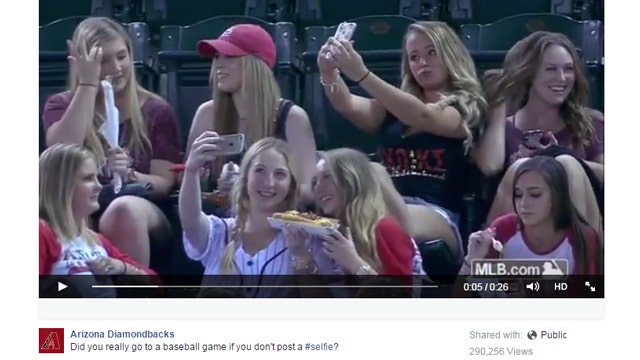 #Selfie party at baseball game