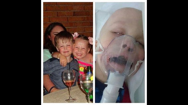 Mother shares devastating photo of four-year-old's battle with cancer