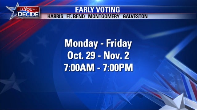 Early voting open this week 7AM-7PM in most counties