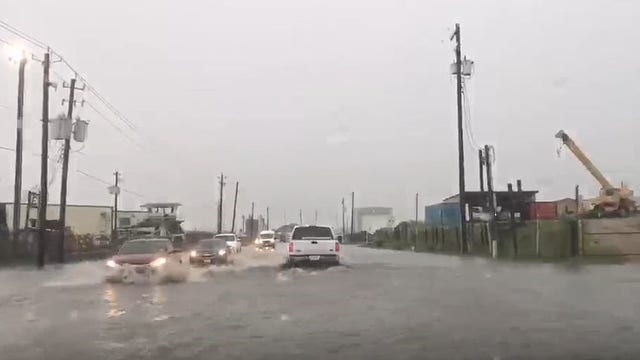 Widespread flooding in Galveston after heavy rains
