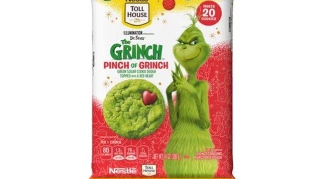 Nestle Toll House to sell cookie dough inspired by the Grinch in time for Christmas