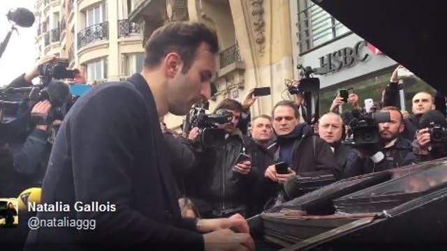 Pianist plays John Lennon's 'Imagine' beside site of deadly attack