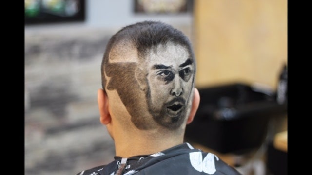 Barber shaves likeness of Pau Gasol into fan's head