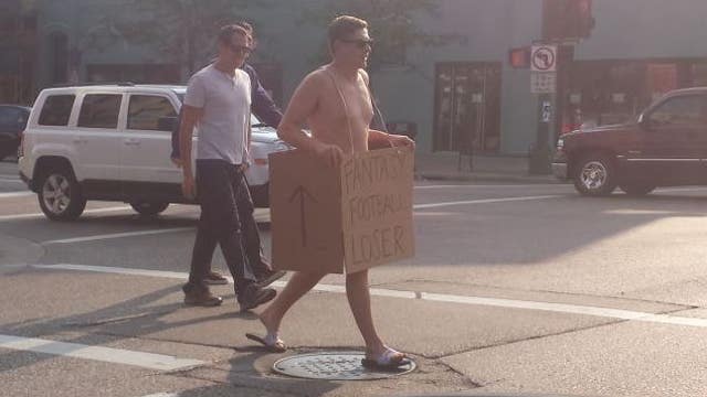 Fantasy football loser takes naked walk of shame around Minneapolis