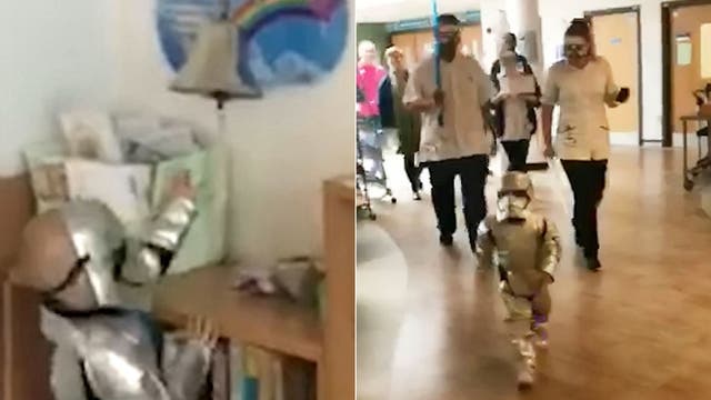 Girl, 4, dons Stormtrooper costume to mark end of cancer treatment